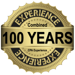 100 Years Experience logo, Flowers Rieger, Tucson CPA Firm, Accounting, Bookkeeping, and Tax Preparation, www.flowersrieger.com